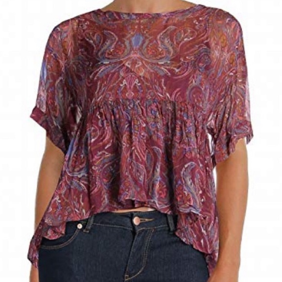 Free People Tops - 3/$20 Free People | paisley chiffon top XS